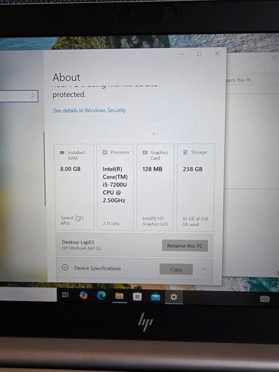 HP EliteBook 840 G5 Laptop i5-7200U 14inch 8GB 238GB SSD Windows 10 Pro