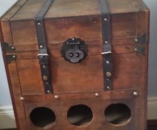 Wooden Wine Rack for 9 Bottles with Storage