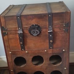 Wooden Wine Rack for 9 Bottles with Storage