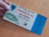 AS ROMA  v Liverpool Souvenir Ticket European Cup 1984