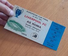 AS ROMA  v Liverpool Souvenir Ticket European Cup 1984