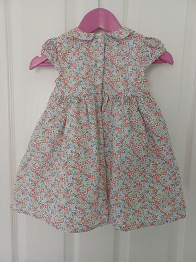 Baby Girls M&S Cotton Floral Smock Dress Age 9-12 months