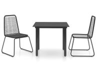 main image for ad 3 Piece Garden Dining Set PVC Rattan Black