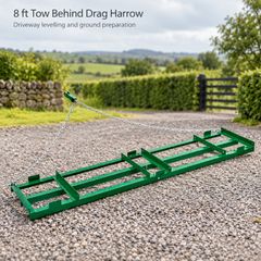 8 ft Tow Behind Drag Harrow for ATV Tractor and Driveway Levelling