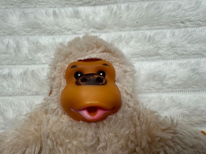 Vintage Russ Berrie Baby Gonga approx. 5 Gorilla  Damaged Leg Used Please see photos