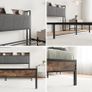 Double Bed Frames with Storage Headboard,Heavy Duty Metal Upholstered Platform Bed Frame Image 3
