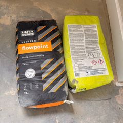 cement sacks & flow point mortar
