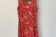Vintage 1990s Dorothy Perkins red floral print grunge mini dress size 10 summer garden party festival holiday riot grrl