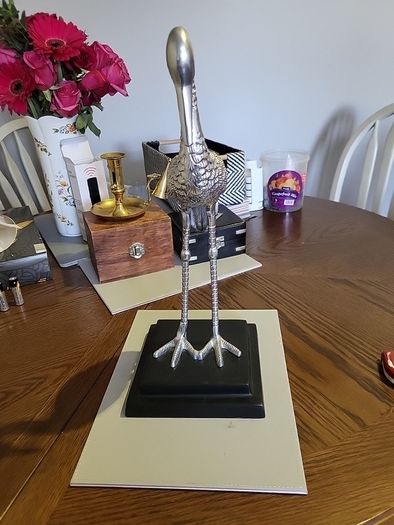 Stork ornament metal