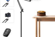 12 Overhead Ring Light with Tripod Stand, Tripod for Phone with Light Adjustable 72" Height Floor &amp; 360 Lighting, Ringlight Tripod Stand Phone Mount for Photo iPhone Content Creation TikTok YouTube