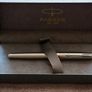 Brand New 18K Gold F Nib Parker Sonnet Brushed Stainless Steel Fountain Pen + Spare M Nib Image 3