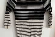 Stripe cold shoulder top