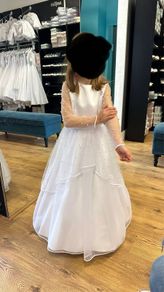 Communion dress with cardigan