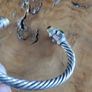 Bracelet Beautiful Silver Torque Bangle Cuff with Amethyst and peridot Image 7