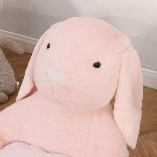 Kids Sofa Chair Children Plush Armchair Stuffed Cute Rabbit Toy Support Seat Learning Baby Nest Sleeping Cushion Bed Soft Snuggle Furniture 60 x 50 x 59cm Pink