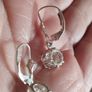 Classic silver drop earrings with cubic zirconia. Image 8