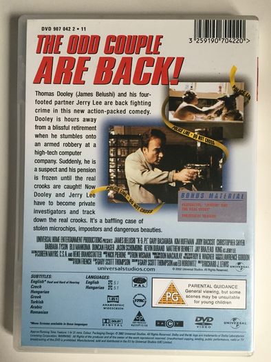 K-9 [1989] James Belushi, Kevin Tighe, Ed O'Neill, Mel Harris & Jerry Lee (Dog) [Movie DVD]