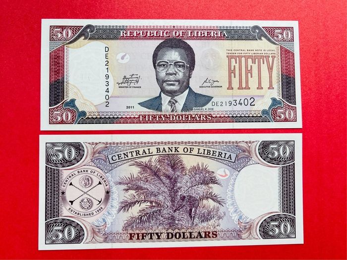 Liberia   50  Dollars   2011    Pick  29f  ( Uncirculated )