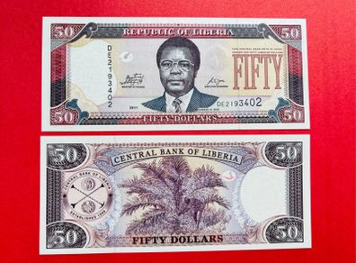 Liberia   50  Dollars   2011    Pick  29f  ( Uncirculated )