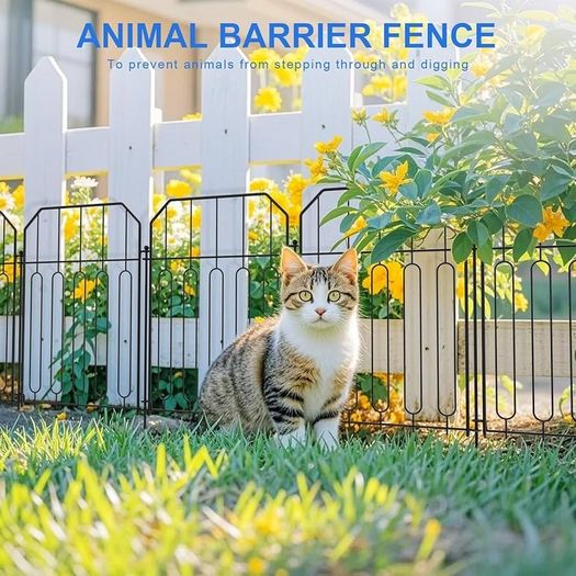 Garden Fencing, 10 Pcs Temporary Fencing Animal Fence Barrier, Decorative Metal Fencing for Outdoor Grassland Yard Patio