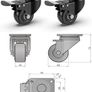 Heavy Duty Castor Wheels with 4 Brakes + Screws - 50mm - 200 kg Load - Set of 4 - No Floor Marks Silent Caster for Moving Furniture - Rubbered Swivel Trolley Wheels - Black Castors Image 7