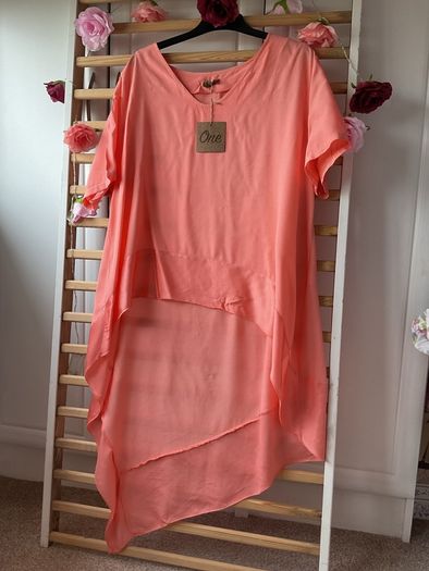 tunic Bnwt short sleeve tunic top asymmetrical freesize  14/16