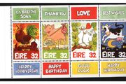 1997 Ireland Greetings Commemorative Stamps Booklet Pane Mint Never Hinged Mint Never Hinged (MNH). Hibernian HP91