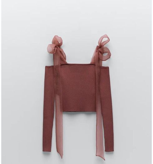 Zara knit top with contrast straps New size Large