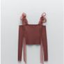 Zara knit top with contrast straps New size Large Image 2