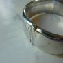 Vintage Solid Silver Hinged Bangle Birmingham 1972 Engraved Floral 27g. With Safety Chain Image 9
