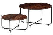 Coffee Table Set 2 Pieces Solid Acacia Wood 60x35 cm