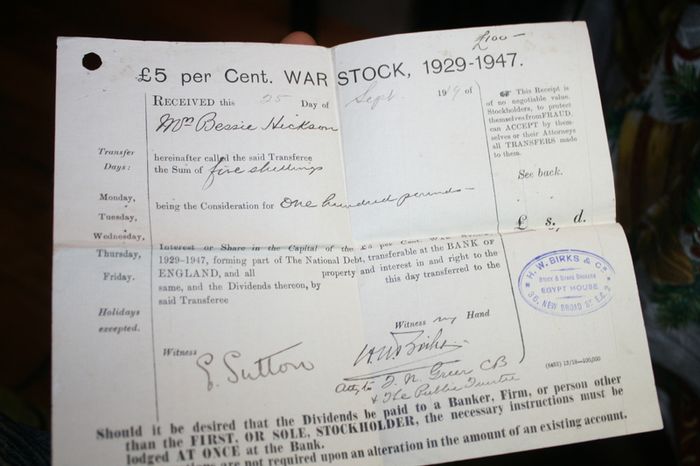 Antique War Stock 1919
