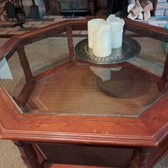 Coffee Table with Heavy Glass Top.