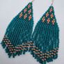 Turquoise earrings handwoven, silver earhooks Image 6