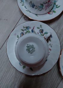 Vintage Aynsley 'Pembroke' Bone China Tea Set - 6 Cups & 6 Saucers - Made in England".