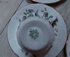 Vintage Aynsley 'Pembroke' Bone China Tea Set - 6 Cups & 6 Saucers - Made in England".
