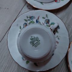 Vintage Aynsley 'Pembroke' Bone China Tea Set - 6 Cups & 6 Saucers - Made in England".