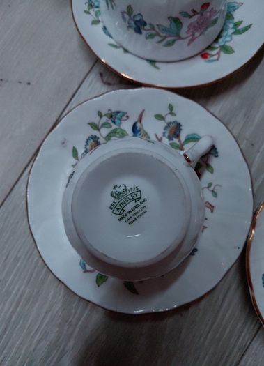 Vintage Aynsley 'Pembroke' Bone China Tea Set - 6 Cups & 6 Saucers - Made in England".