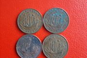4 British Halfpennies in Sequence