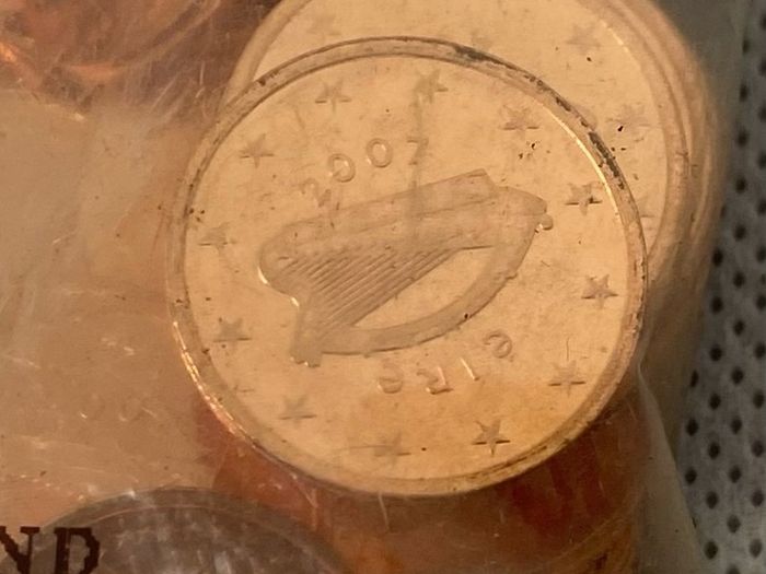 Ireland 2007 sealed uncirculated 2cent coin bag