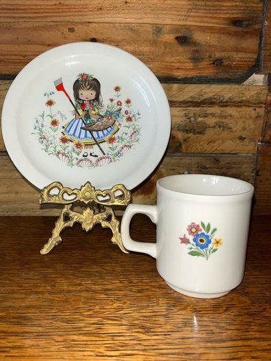 Rare Carrigaline Pottery Cup and plate 1980s