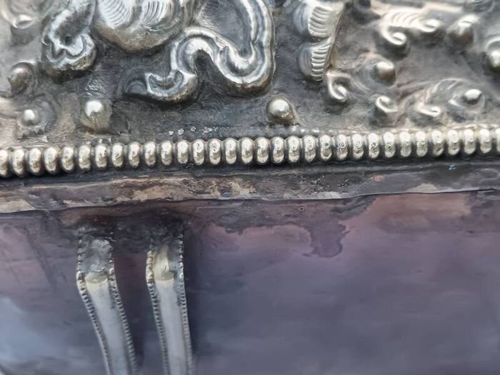 Large Silver Early 19th Century Gua with A Tsatsa of Green Tara