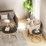 Round Coffee Tables, Set of 2 End Table, Nesting Tables, Side Table Metal Gold Frame for Living Room/Bedroom/Balcony/Office/Apartment, Diameter 23.6/15.7 IN, Black Top, Prevent right angles Image 4