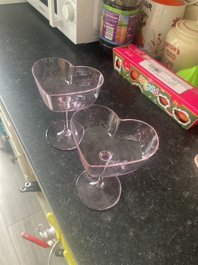 Pink Heart Shaped Glasses x2