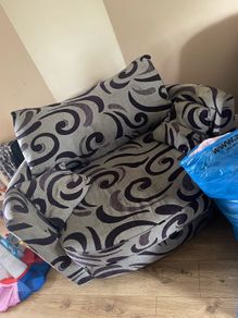 Grey and purple love chair