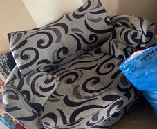 Grey and purple love chair