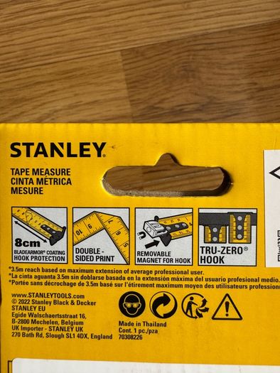 Stanley 8m magnetic measuring tape