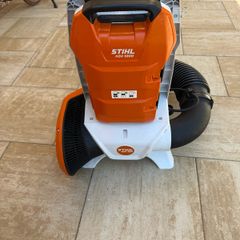 STIHL BGA 300 blower with STIHL ADA1000 dual battery backpack adapter
