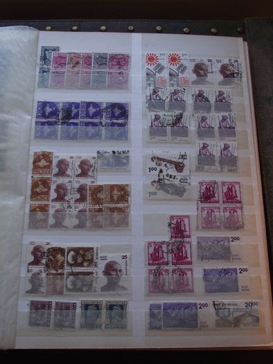 A big collection of Stamps from India, presented in the stock book