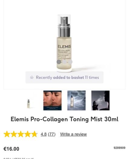 Elemis Pro-Collagen Toning Mist 30ml